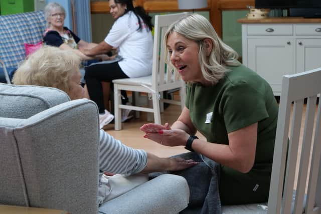 Lecturer Lisa McCormick Baxter with tenant Sylvia Adams