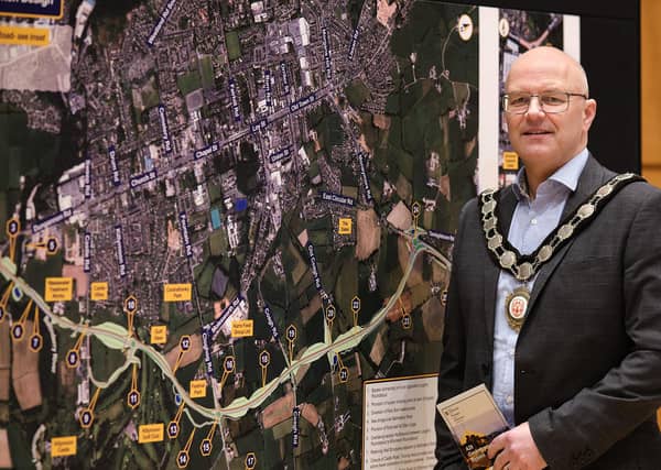 Chair of Mid Ulster District Council, Cllr. Dominic Molloy attends the A29 Cookstown Bypass consultation event in the Burnavon, Cookstown.
