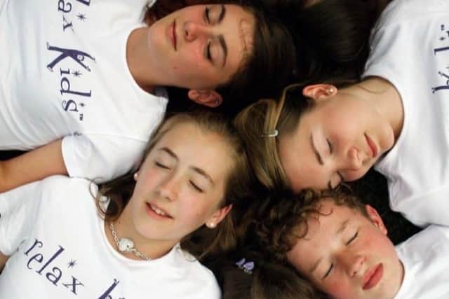 Kids relaxing during the session