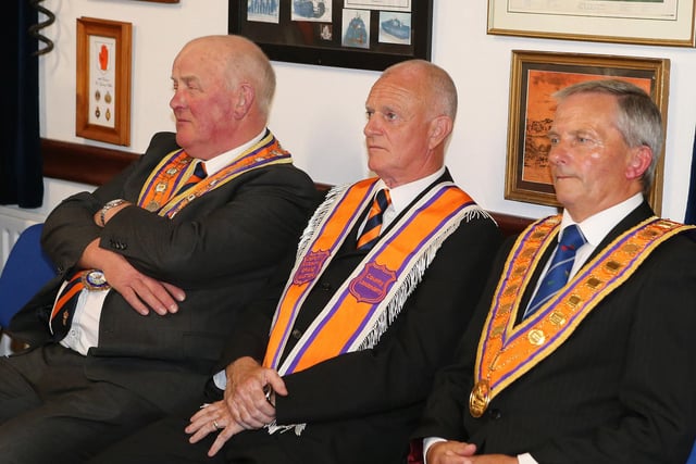 Grand Master and Orange Brethren in attendance