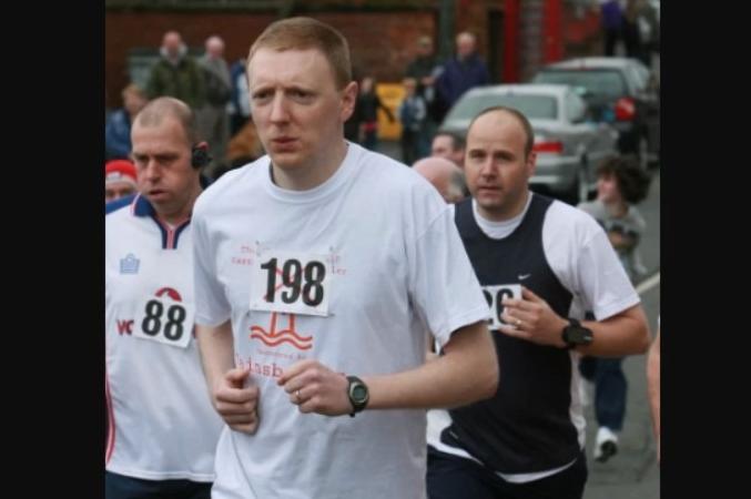 Taking part in the 2010 Whitehead Road Race.