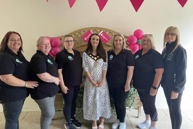 ​Changing Lives NI volunteers with the Lord Mayor Councillor Sarah Duffy.