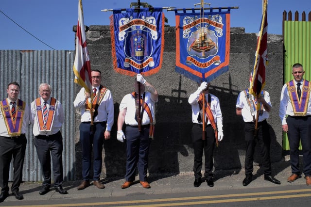 Members of the colour party on Harrier Way.