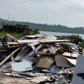A local resident has expressed concern about the dumping of bonfire wood at Stoneyford reservoir. Pic credit: Contributed by Stoneyford resident