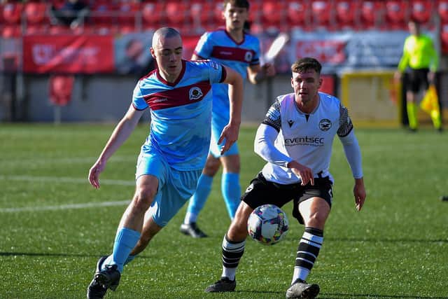 Institute’s Oisin Devlin has been snapped up by Irish Premiership champions, Larne. Photo: George Sweeney
