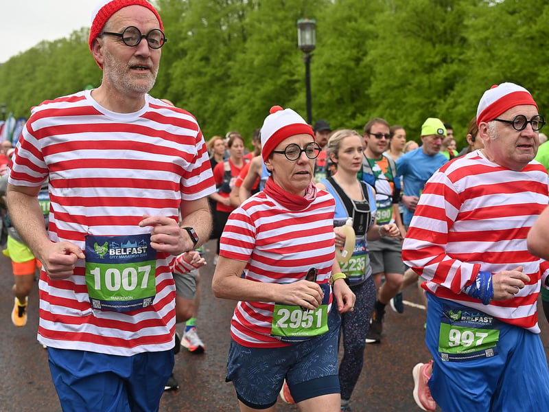 Eye-catching runners make their way through the Stormont estate.