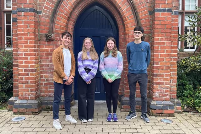 At Lurgan College are students who achieved three straight A stars at A2 level. They are Leon Van Der Westhuizen, Stacie Allen, Zara Crooks and Joel Cordner.