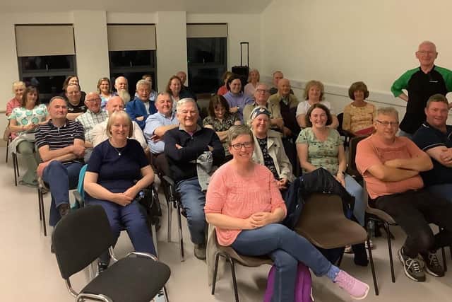 Maghera History, Education &amp; Tourism Trust (MHETT) pictured at the recent talk given by Dr Ian Malcolm. Credit: Supplied
