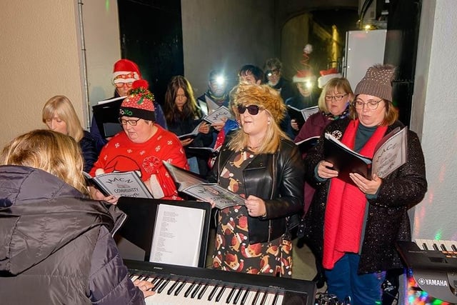 Singing out at the Markethill switch-on.