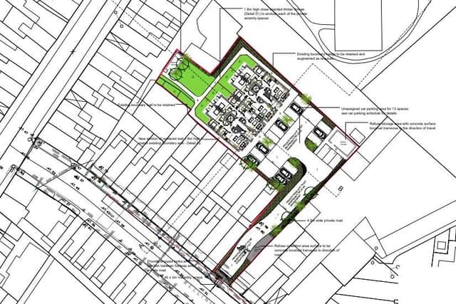 The proposed location for the block of 12 apartments in Lurgan. Image: ABC planning portal