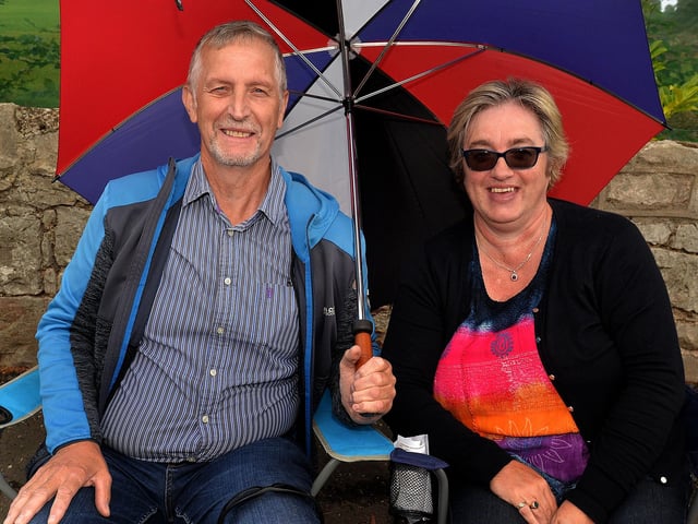 Loughgall couple Colin and Sandra Pogue picked a great spot to watch the RBP Last Saturday parade. PT35-202.