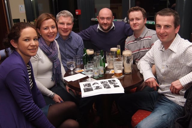 Ellen Mullan, Olivia McLaughlin, Pearce McLaughlin  Patrick Trolan, Ryan O'Neill and Ciaran Mullan can't come up with a name at the  Bushmills Distillery table quiz in aid of the RNLI Lifeboat at Portstewart Golf Club back in 201