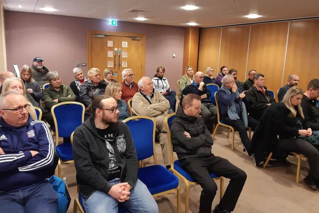 Activists attend the Craigavon Trades Council meeting addressed by Gerry Murphy assistant General Secretary of ICTU and other senior union officials in Craigavon Civic Centre on Wednesday evening.