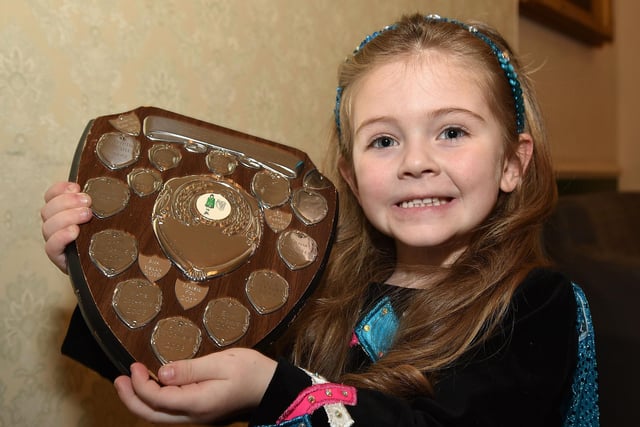 Phoebe Fegan (4) who was awarded the prize for Most Promising Dancer in the Under 6 Jig/Reel competition. PT12-207.