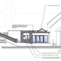 The single-storey extension to the church hall will incorporate an entrance lobby, kitchen area and store room. Credit: ABC planning portal
