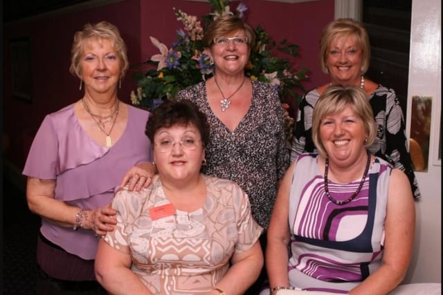 Action Cancer committee members Diane Strain, Kay Fowles, Frances Robinson, Anna Craig and Greta Drummond pictured at Knockagh Lodge for their fundraising charity dance in 2007