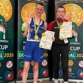 Eoghan Rua and Cathoir Mullan after winning there Peter ODonnell Box cup gold medals. Credit: Supplied