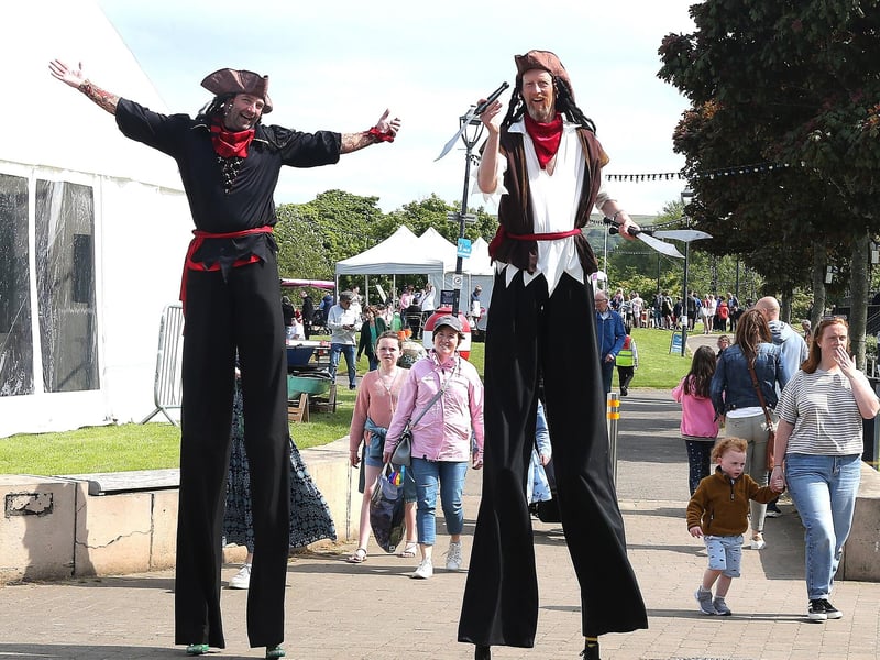 This pair enjoyed a bird's eye view of the festival events on Saturday.