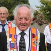 Bro Tommy Henry on parade at Ballycastle Independent District ILOL who attended the Ballycastle District Church service and parade held at Ramoan Presbyterian Church at Moyarget Ballycastle on Sunday
