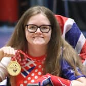 Claire pictured with her gold medal in Zagreb.