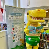 Pantosaurus reads ‘Pantosaurus and the Power of Pants’ ahead of this year's NSPCC Northern Ireland Talk PANTS fortnight, in partnership with Libraries NI.