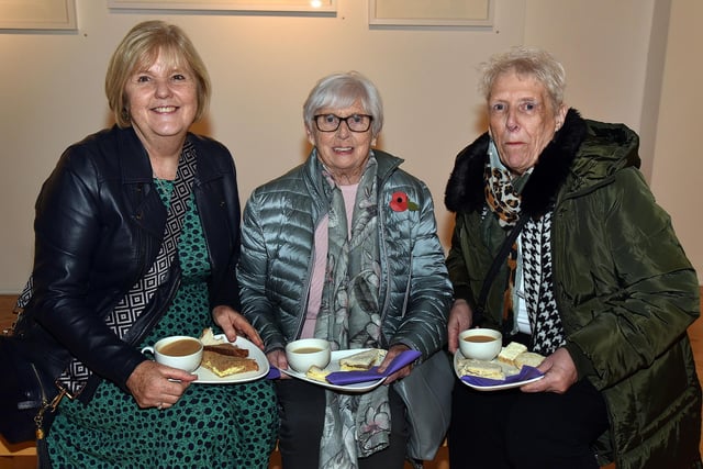Members of Bangor Choral Festival who attended the Portadown Festival 100th anniversary celebrations including from left, Anne Poots, Margaret McDonald and Roberta Dunlop. PT45-202.
