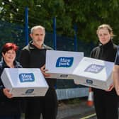 Moy Park team members pictured with Chris Leech from Craigavon Area Foodbank. Craigavon Area Foodbank received the donations as part of the ‘Spring Chicken’ initiative established by Moy Park earlier this year to provide products to foodbanks local to its sites across NI and GB.