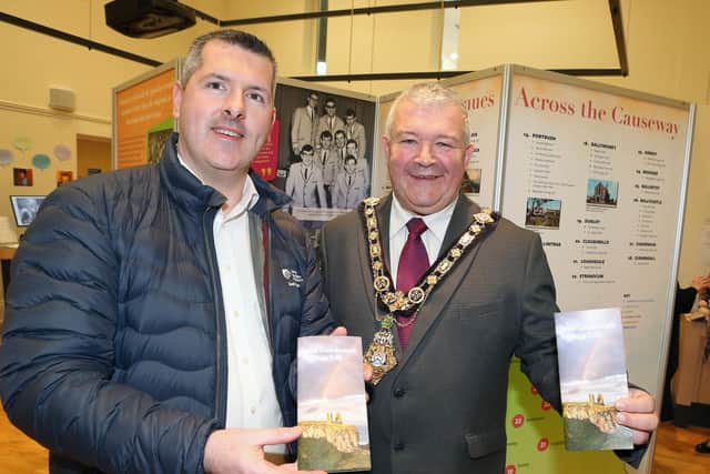 Good Relations Officer, Gerard McIlroy and Mayor of Causeway Coast and Glens, Councillor Ivor Wallace at the Royal Connections Heritage Trail launch.