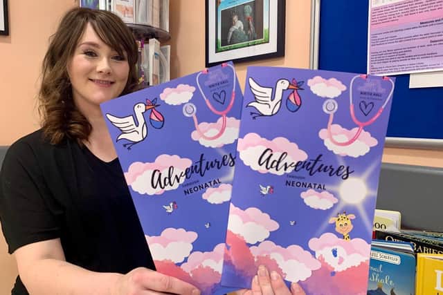 Nikita Hall with the published Adventures Through Neonatal book. Pic credit: SEHSCT