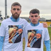 Ballymena United players pay tribute to fan Lydia Ross. Picture: Ballymena United FC.