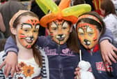 Shannon Ward, Rhiannon and Caitlin Gilmore enjoyed the face painting at the Mayor's Parade in 2008