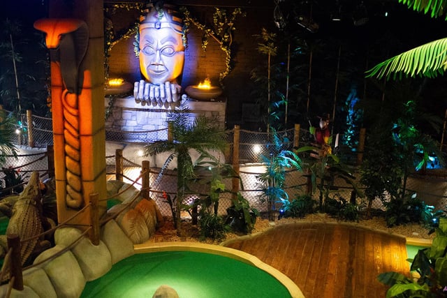 Fancy showing off your putting skills or letting your friend get that hole in one? Here you can take advantage of two indoor 18-hole jungle themed adventure golf courses, complete with special effects and interactive obstacles. Afterwards you can put the world to rights over pizza, cocktails and much more.
For more information go to www.lostcityadventuregolf.com/belfast/
