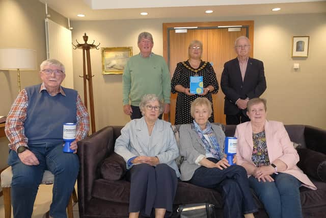 Lord Mayor of Armagh City, Banbridge and Craigavon, Councillor Mary O’Dowd pictured with Robert Jennet Chair of Parkinson’s UK Armagh Support Group and committee members. Picture: Liam McArdle
