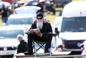 Keeping an eye on the proceedings on Saturday.