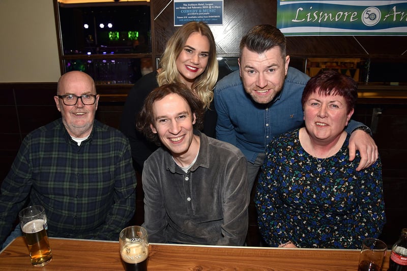 Some of those who attended the  Lismore Comprehensive School 50th qnniversary event including from left, Gerry O'Neill, Mark McDougal, Kirsty Verlaque, Joe Johnston and Alice O'Neill. LM06-202.