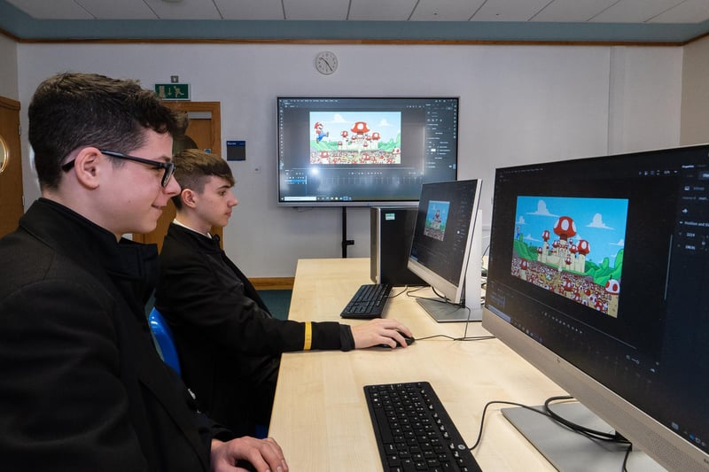 Students taking part in animation session at 'Bring IT On' event. Pic: Chris Neely