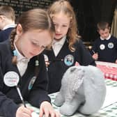 P4 from Central Integrated PS Carrickfergus and artist Dawn Crothers took over the NI War Memorial Museum. Photo: Peter O’Hara Photography.