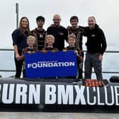Members of BMX Club in Lisburn are celebrating after receiving a donation from the Donnelly Group. Pic credit: Donnelly Group