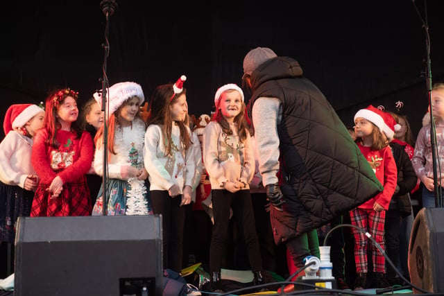 On stage at the Dungannon Christmas Lights Switch On.
