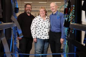 The senior management team at Yelo, from left to right,  David Sinclair, operations director; Lynn Good, finance and HR director and Richard Furey, managing director.