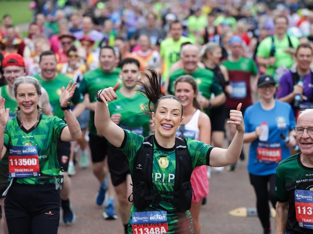 Loving the atmosphere of the Phoenix Energy Belfast City Marathon.