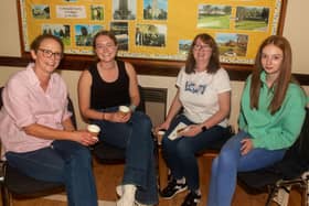 All smiles at the Loughall Parish community barbeque and dance from, Julie Calvin, Hollie Calvin, Gail Kelly and Kate Kelly. PT38-216.