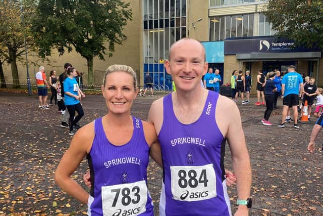 Catherine Pinkerton and Christopher McNickle at Marty's 5k. Credit David McGaffin