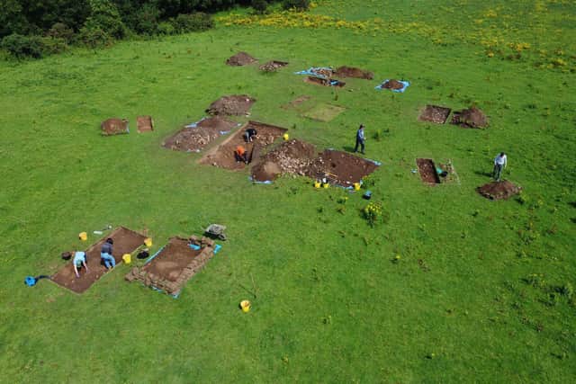 An aerial view of 2023 Kilmocholmóg dig. Picture: Craigavon Historical Society