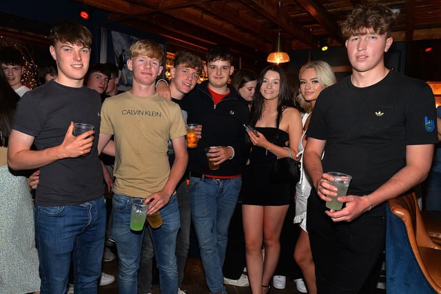 Students who celebrated their exam success at a results party at Bennetts Bar and Nightclub on Thursday night. PT43-208.