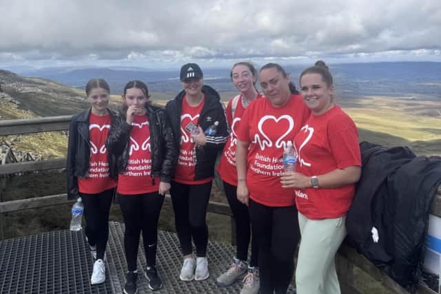 Louise and the team at the Stairway to Heaven in Fermanagh. Pic Contributed by Louise Galloway