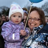 Enjoying the festive fun at the Christmas lights switch on at the Legahory Centre, CraigavonChristmas lights switch on at the Legahory Centre, Craigavon are Fiadh O'Dowd (3) and her gran, Marie O'Dowd. PT49-210.