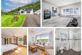 The spacious five-bedroom bungalow in Gleno has magnificent countryside views.