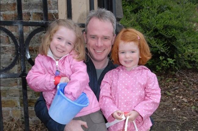 Sarah and Amy Preston with dad Mark at Carnfunnock in 2007.