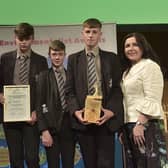 Pictured receiving their award at the Young Environmentalist Awards Ceremony was young people from St. Ciaran’s College, Ballygawley, for their project ‘Smart Line’.